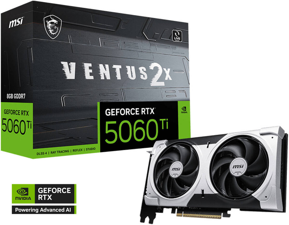 MSI GEFORCE RTX 5060 TI 8GB VENTUS 2X PLUS GDDR7 128-BIT GRAPHICS CARD