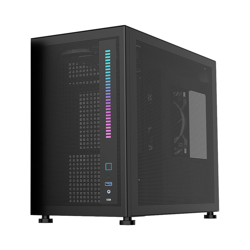 1ST PLAYER MIKU MI6 W/MESH FRONT & TEMPERED GLASS SIDE/ W/USB-C/MATX GAMING CASE