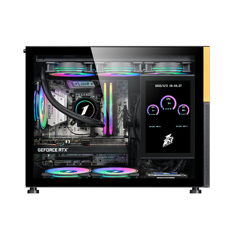 1STPLAYER MIKU MI6-EV MESH W8" IPS LCD-SCREEN/TG/M-ATX GAMING CASE