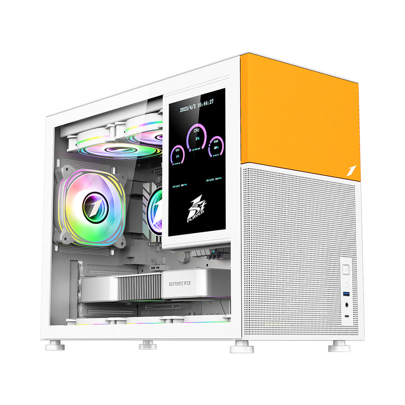1STPLAYER MIKU MI6-EV MESH W8" IPS LCD-SCREEN/TG/M-ATX GAMING CASE