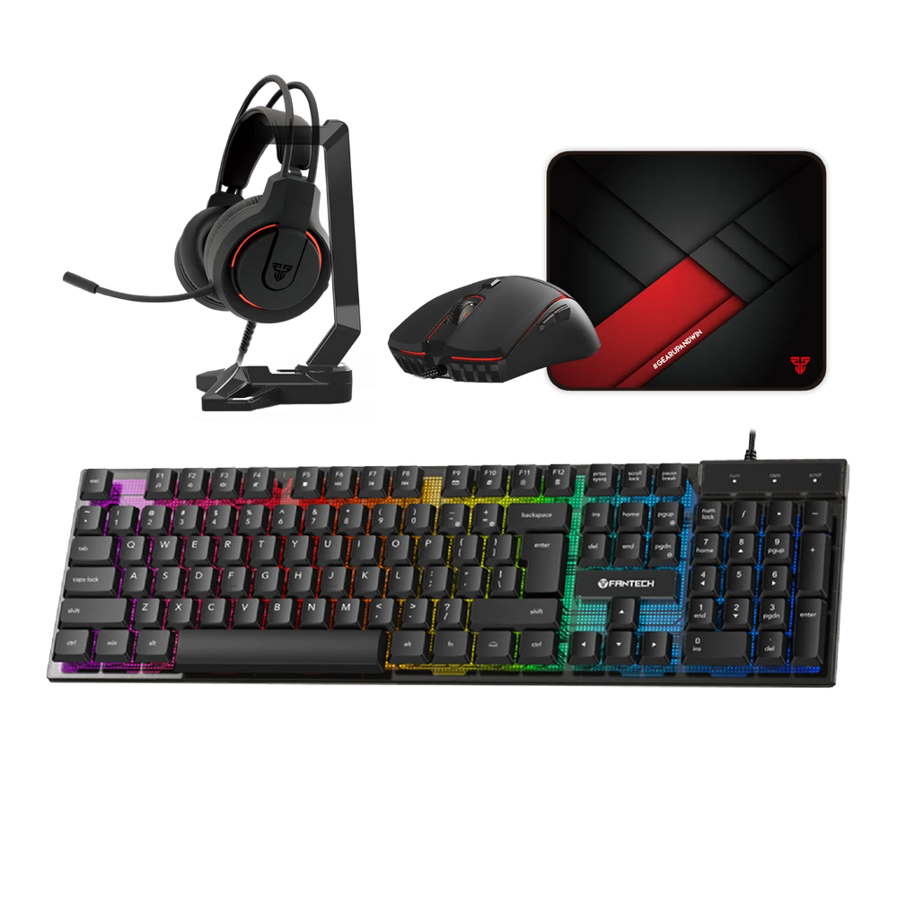 FANTECH P51 5 IN 1 POWER BUNDLE KEYBOARD , MOUSE , HEADSET , STAND, MOUSEPAD GAMING SET
