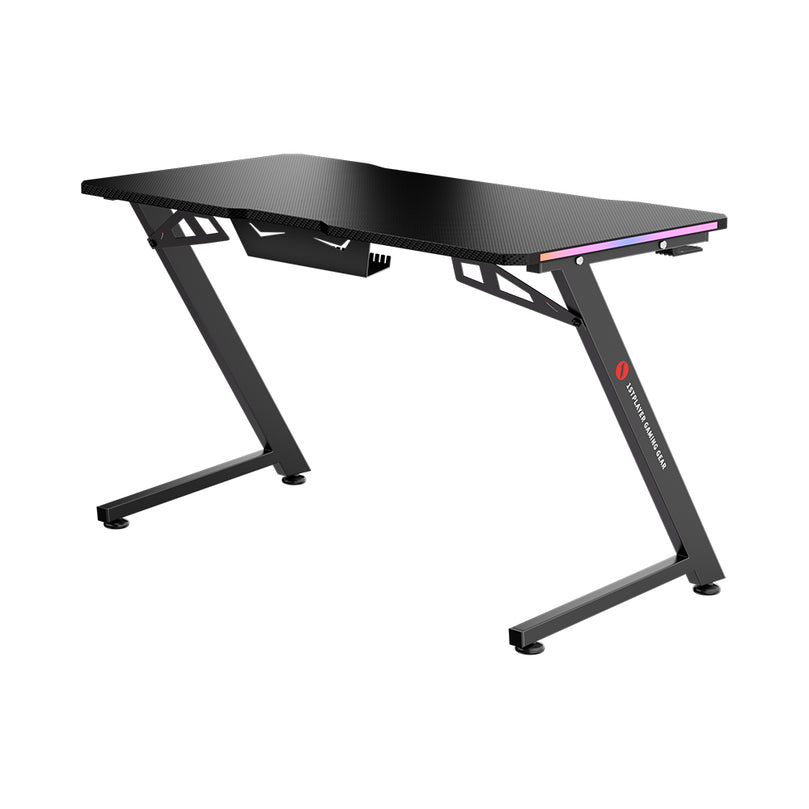 1STPLAYER AZ1-1260 RGB GAMING DESK W/ CUP HOOK & GAMEPAD HOLDER