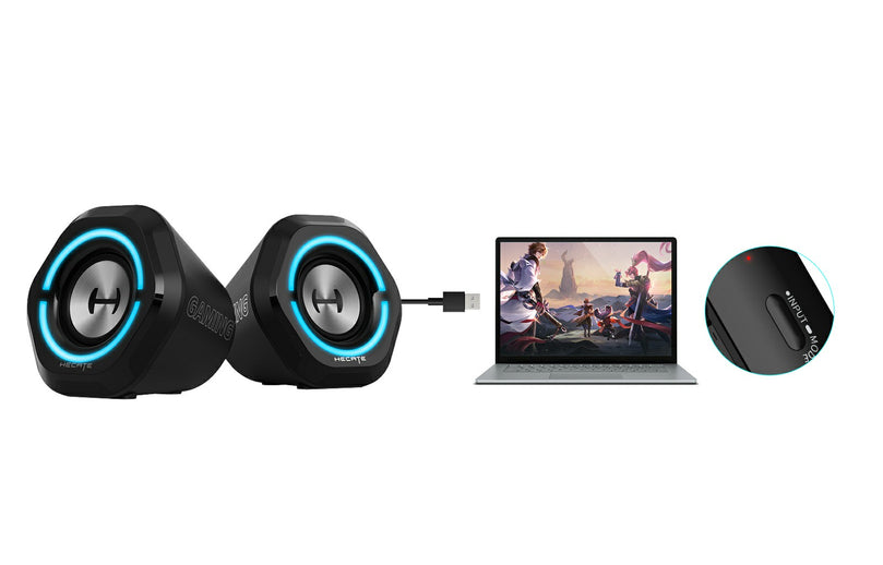 EDIFIER G1000 - 2.0 WITH BLUETOOTH 5.0 | AUX | USB AUDIO | RGB LIGHTING GAMING SPEAKER