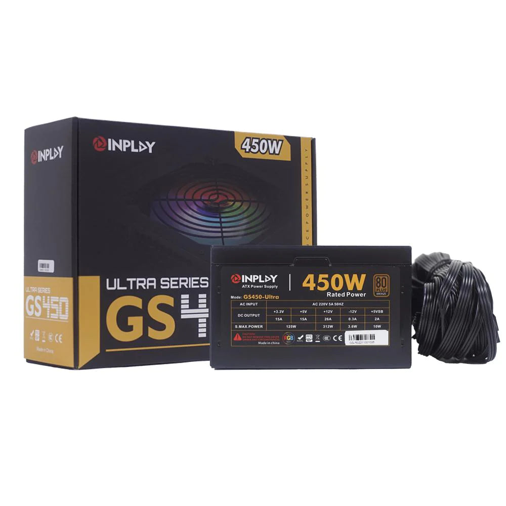 INPLAY GS450-ULTRA 450WATTS PSU RGB 80+ BRONZE POWER SUPPLY