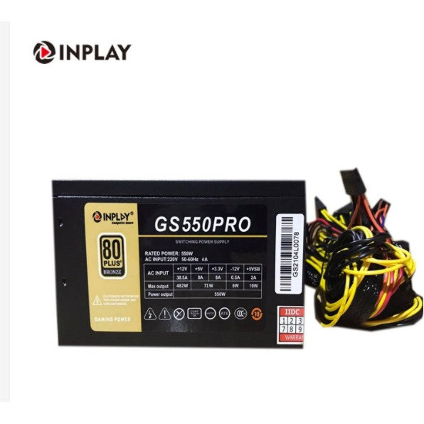 INPLAY GS550-ULTRA & GS550-PRO 550WATTS 80+ BRONZE POWER SUPPLY