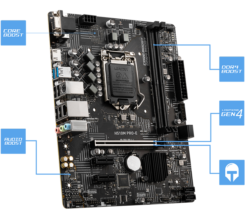 MSI H510M PRO-E / 2DIMM/DDR4/MATX/S1200 MOTHERBOARD