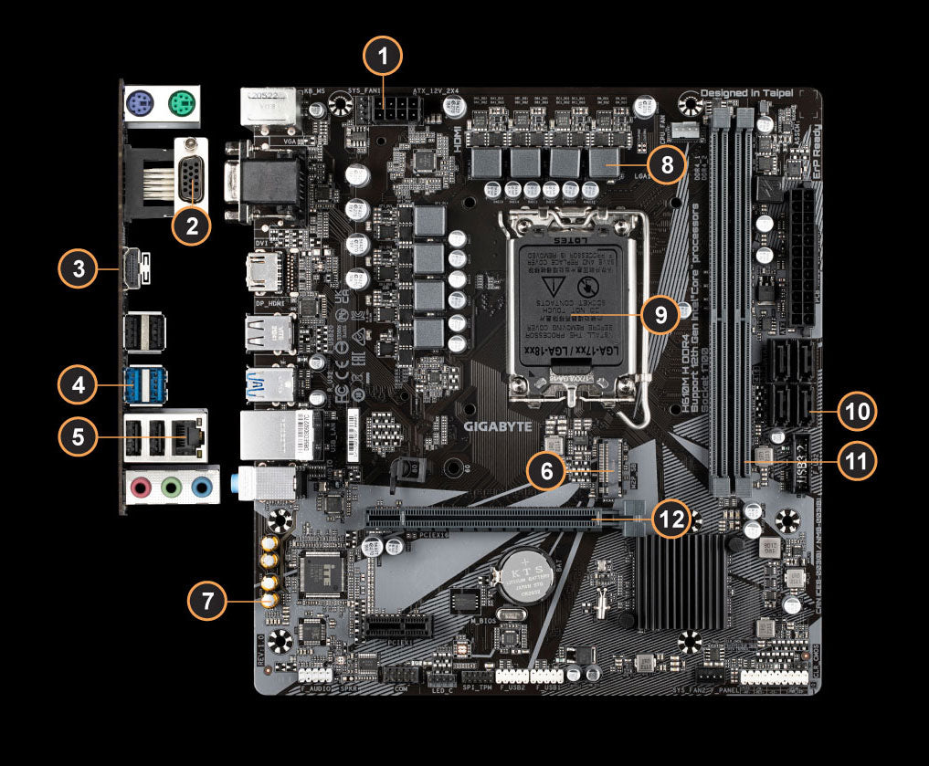 GIGABYTE H610M-H V2 LGA 1700 DDR4 HDMI MATX MOTHERBOARD
