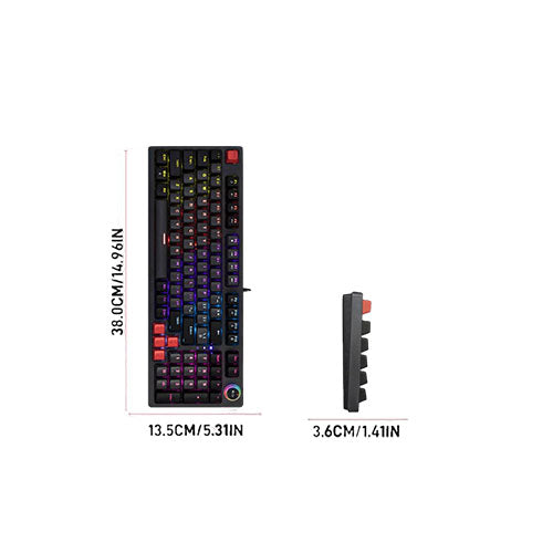 JEDEL KL-114 | 96-KEYS | RED SWITCH | RGB MECHANICAL KEYBOARD