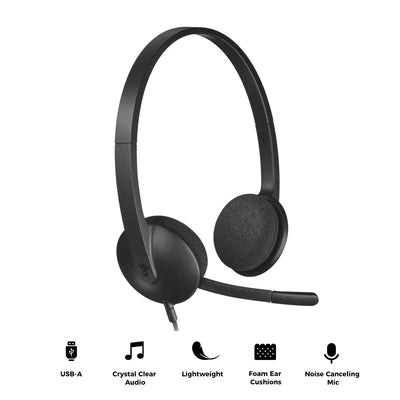 LOGITECH H340 BLACK USB HEADSET