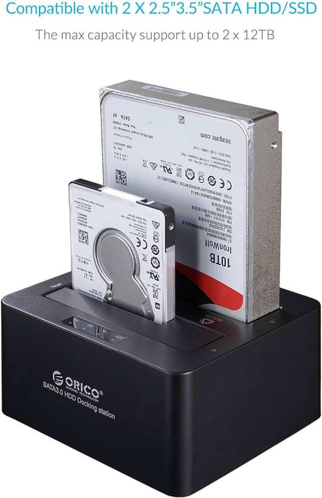 ORICO 2.5 / 3.5 inch 2 BAY USB3.0 1 to 1 CLONE HARD DRIVE DOCK DUAL