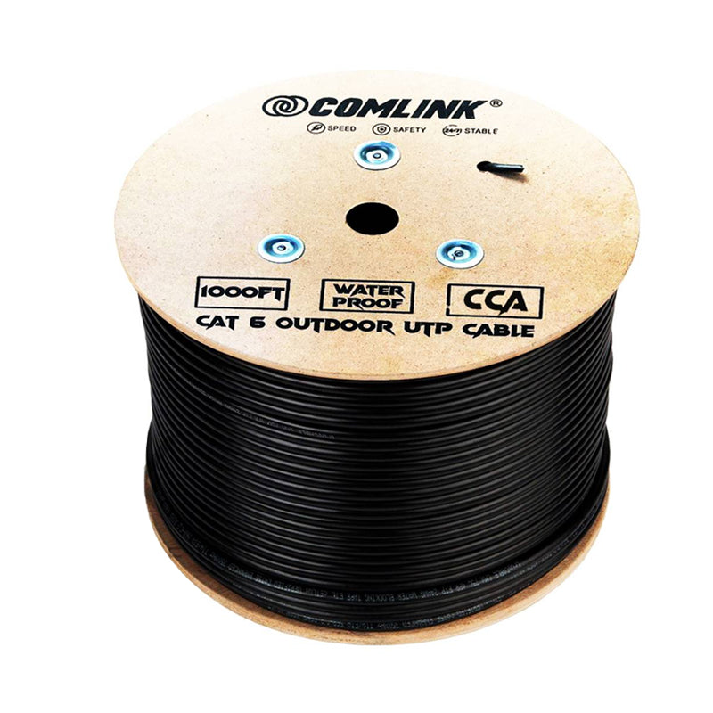 COMLINK C60D-CCA53 305M CAT 6 OUTDOOR WATERPROOF BLACK UTP CABLE