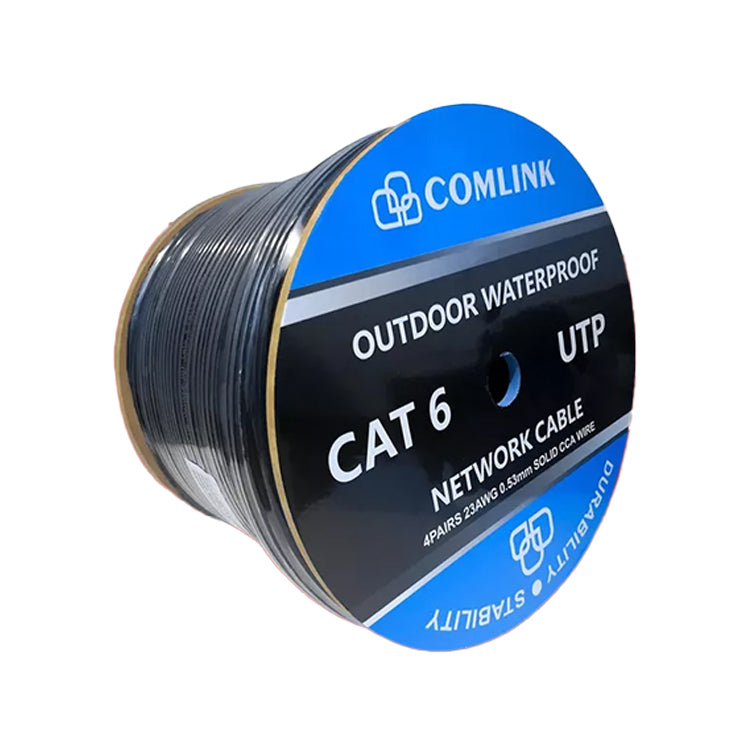 COMLINK C60D-CCA53 305M CAT 6 OUTDOOR WATERPROOF BLACK UTP CABLE
