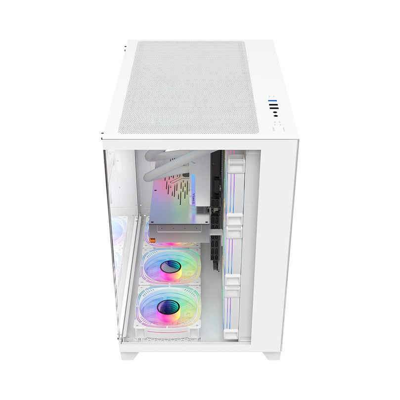 1ST PLAYER MEGAVIEW MV8-TP W/TG FRONT & SIDE/DUAL CHAMBER/ATX GAMING CASE