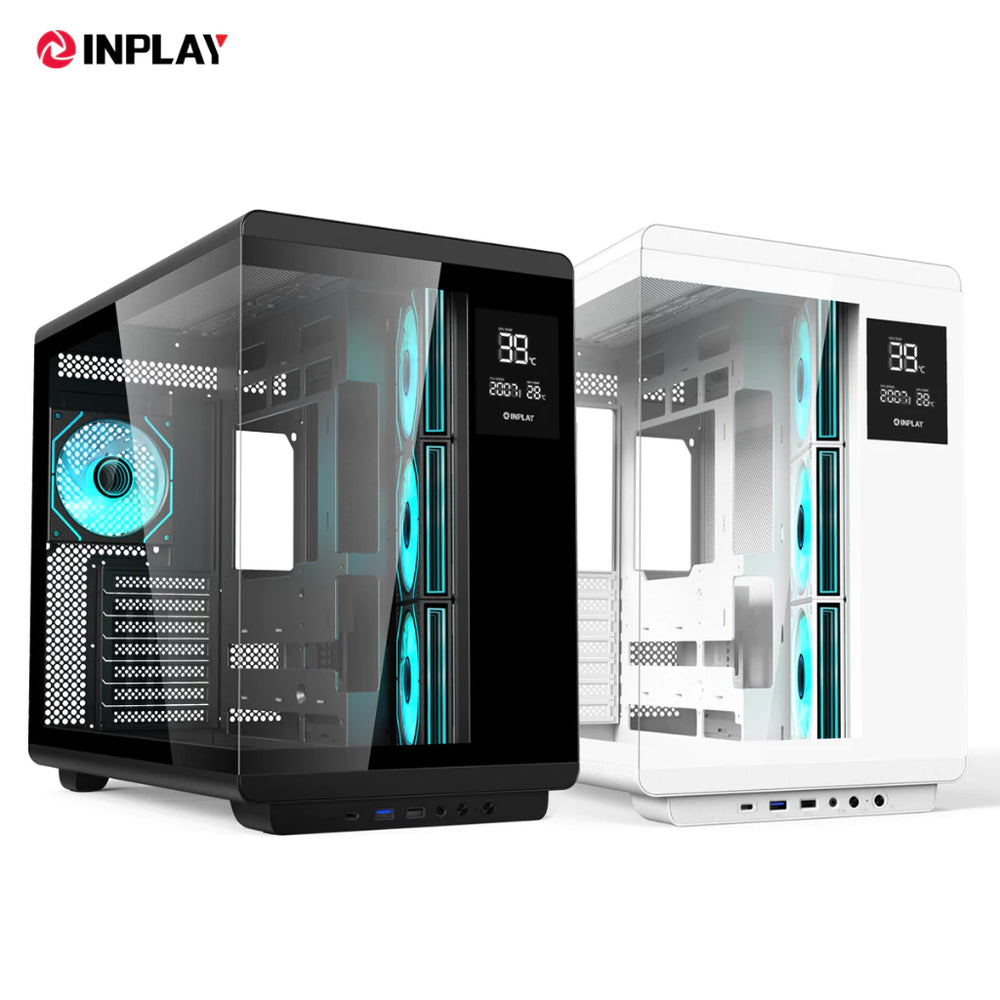 INPLAY SEAVIEW PALACE PRO WITH 4 ARGB FANS DUAL GLASS ATX PC CASE