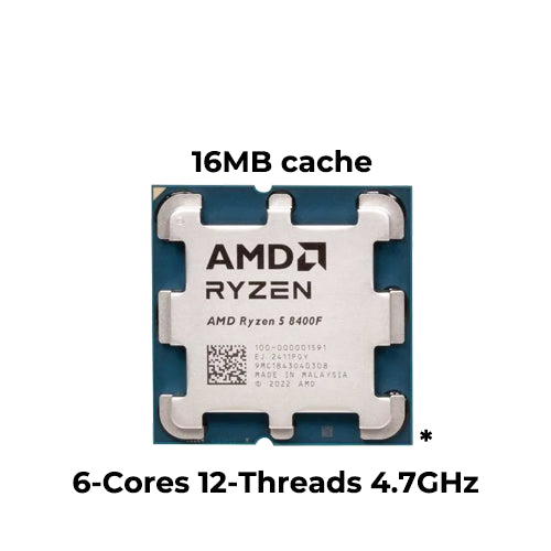 AMD RYZEN 5 8400F | 6 CORES | 12 THREADS | 4.7 GHZ UP TO | SOCKET AM5 DESKTOP PROCESSOR