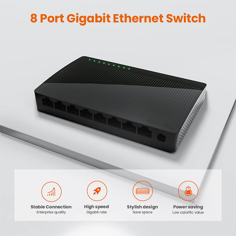 TENDA SWITCH HUB 1000/M 8 PORTS GIGABIT SG108