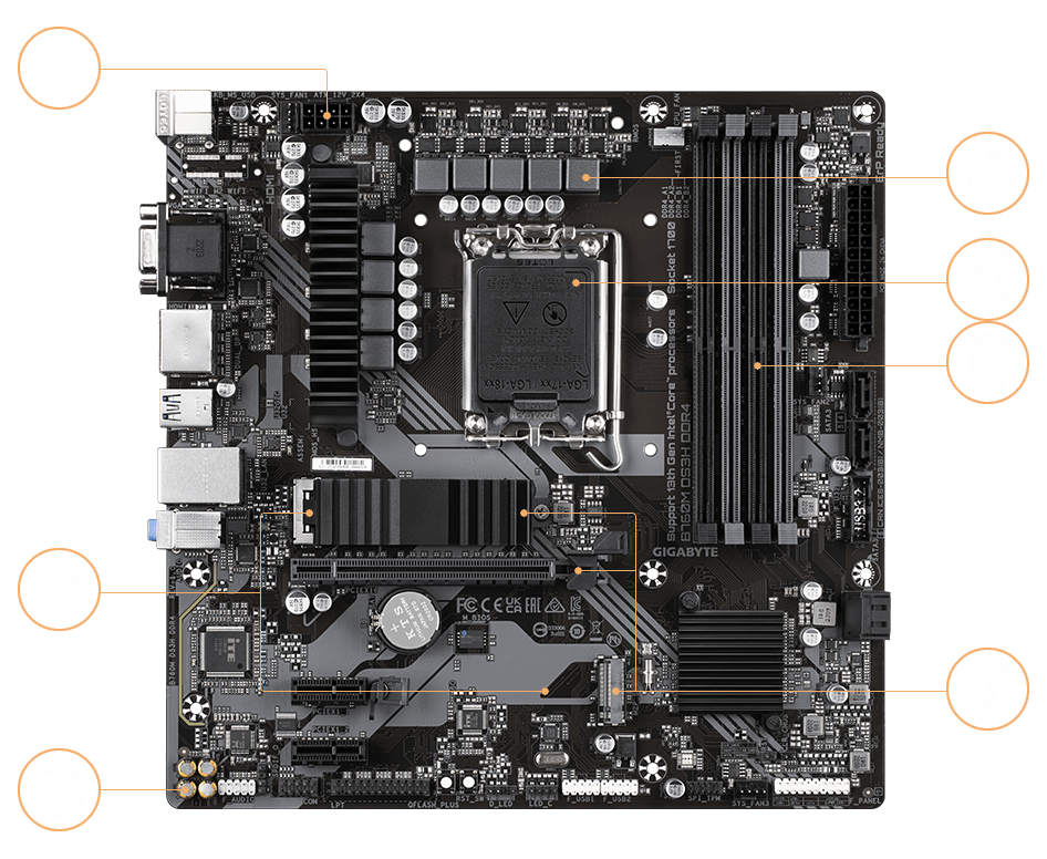 GIGABYTE GA-B760M-DS3H-DDR4 LGA 1700 MOTHERBOARD