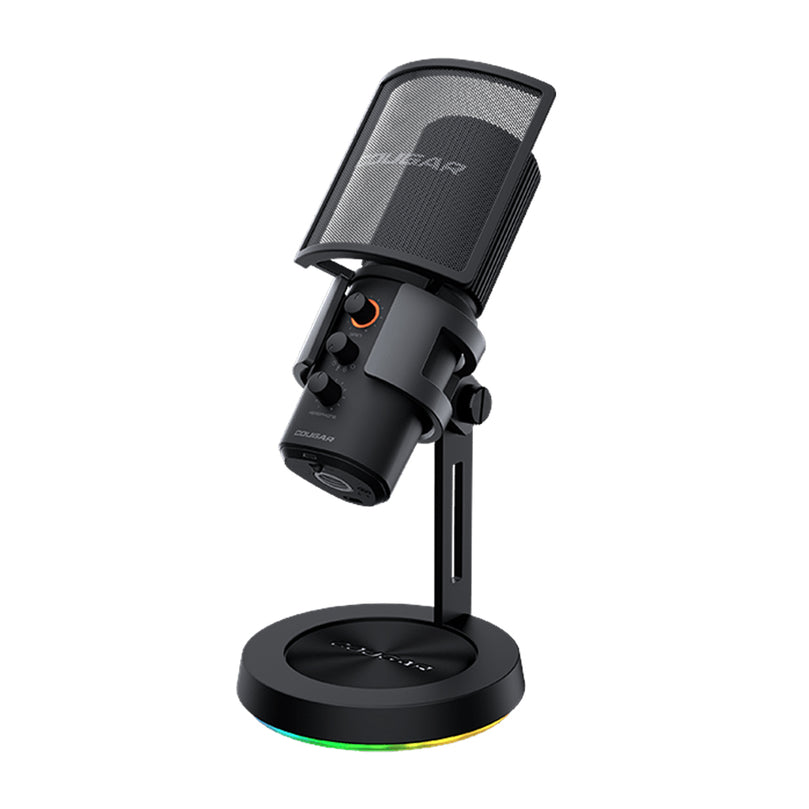 COUGAR SCREAMER-X STUDIO MICROPHONE W/ RGB STAND & USB 3.0 HUB (BLACK) MICROPHONE