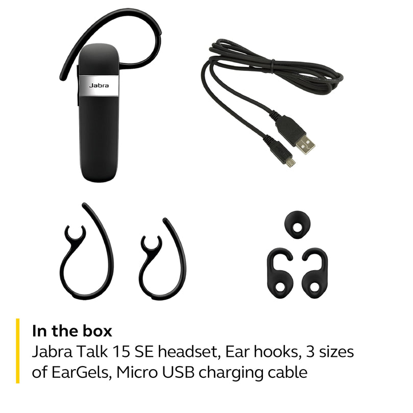 JABRA TALK 15 BLUETOOTH BLACK HEADSET