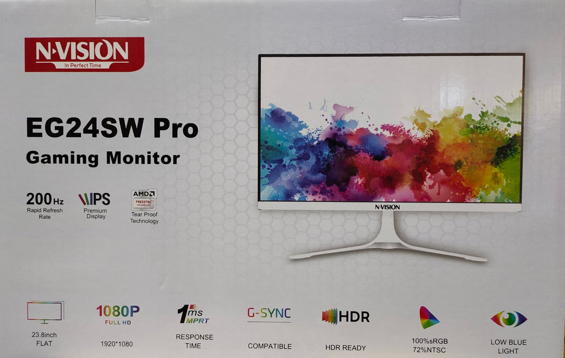 NVISION EG24SW-PRO 23.8" FHD 200HZ WHITE GAMING MONITOR
