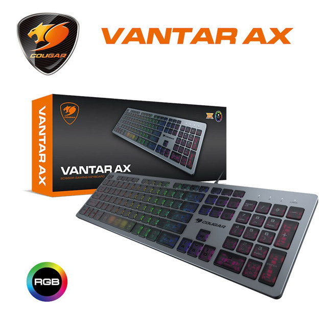 COUGAR VANTAR AX ALUMINUM RGB SCISSOR SWITCH MECHANICAL KEYBOARD