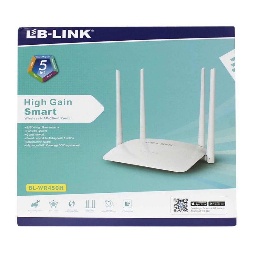 LB-LINK BL-WR450H 300MBPS WIRELESS N ROUTER 4 FIXED ANTENNA