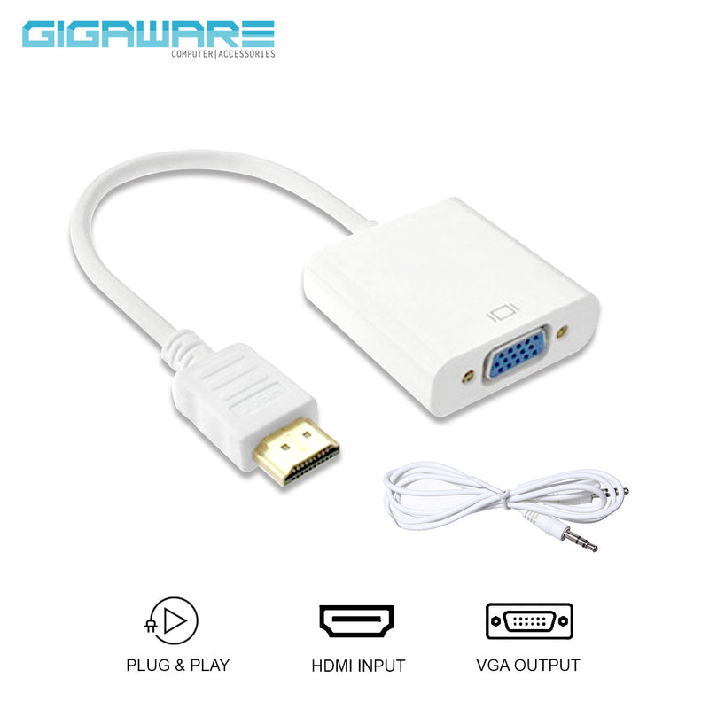 MINI HDMI TO VGA ADAPTOR (WHITE PLASTIC) ADAPTOR