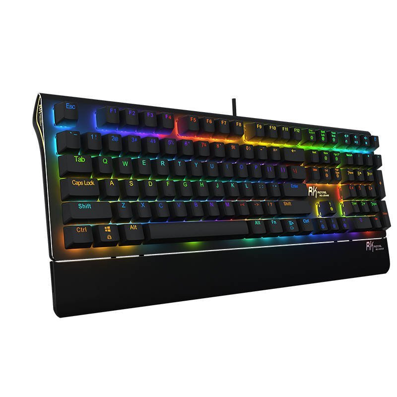 ROYAL KLUDGE S108 BLACK WIRED RGB BROWN SWITCH GAMING MECHANICAL KEYBOARD