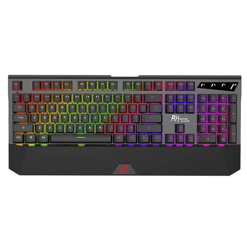 ROYAL KLUDGE RK956 BLACK WIRED RGB BROWN SWITCH GAMING MECHANICAL KEYBOARD