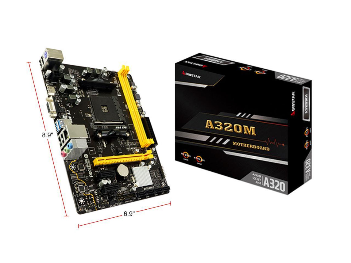 BIOSTAR A320MH AM4 MOTHERBOARD