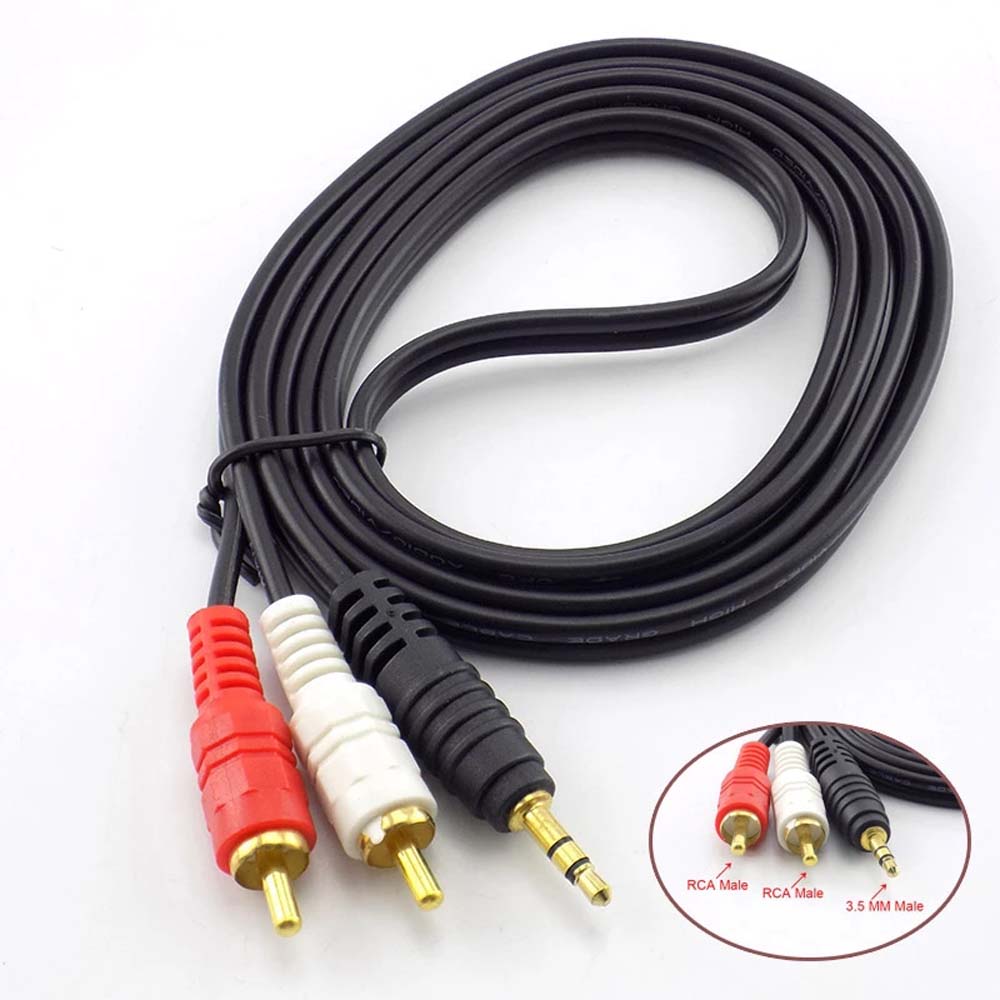 3.5MM TO 2 RCA 3M CABLE STEREO TO SPLITTER MINI PLUG JACK EARPHONE