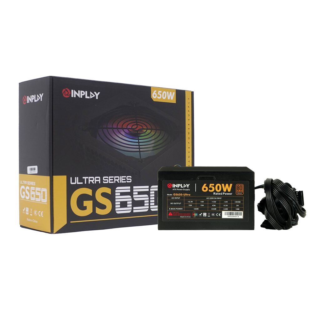 INPLAY GS650-ULTRA 650WATTS RGB 80+ BRONZE POWER SUPPLY