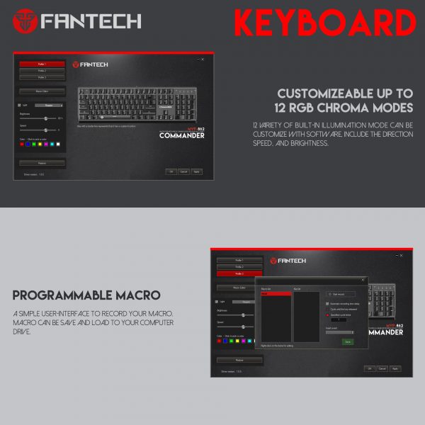 FANTECH MVP-862 COMMANDER MECHANICAL KEYBOARD
