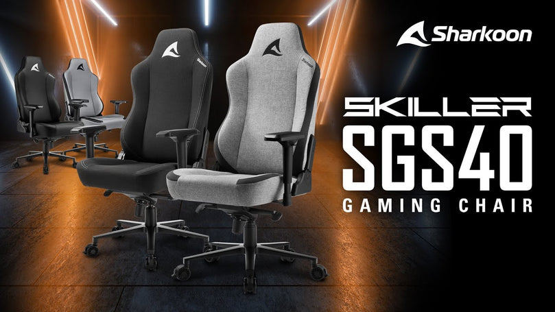SHARKOON SGS40 FABRIC GRY BLACK/GREY FABRIC 75MM WHEELS GAMING CHAIR