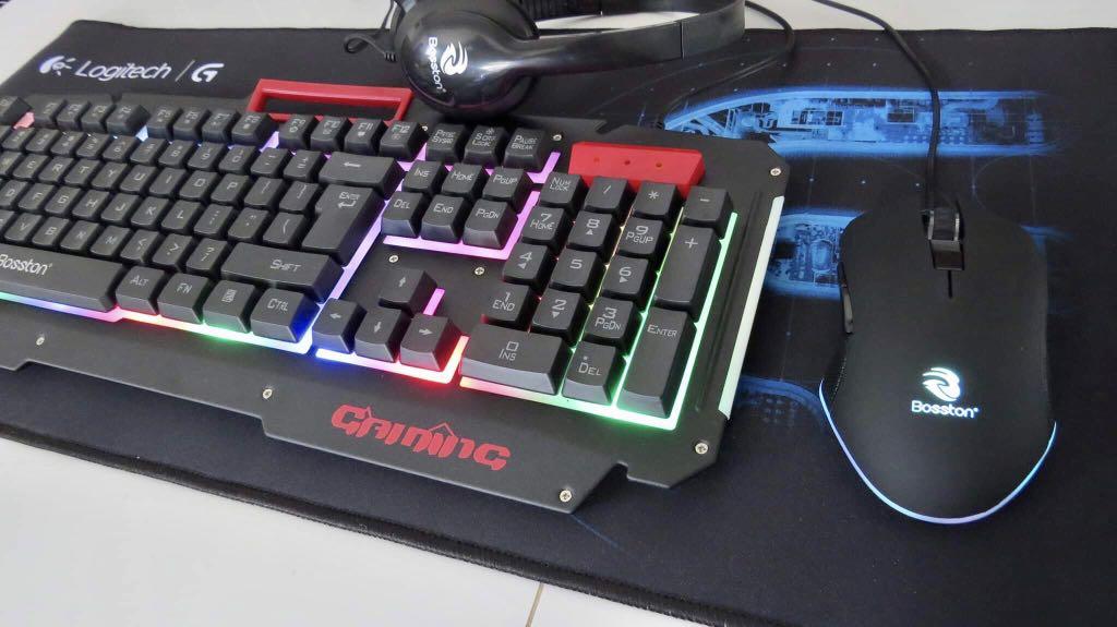 BOSSTON ERGONOMIC EK8590 RGB MOUSE AND KEYBOARD COMBO