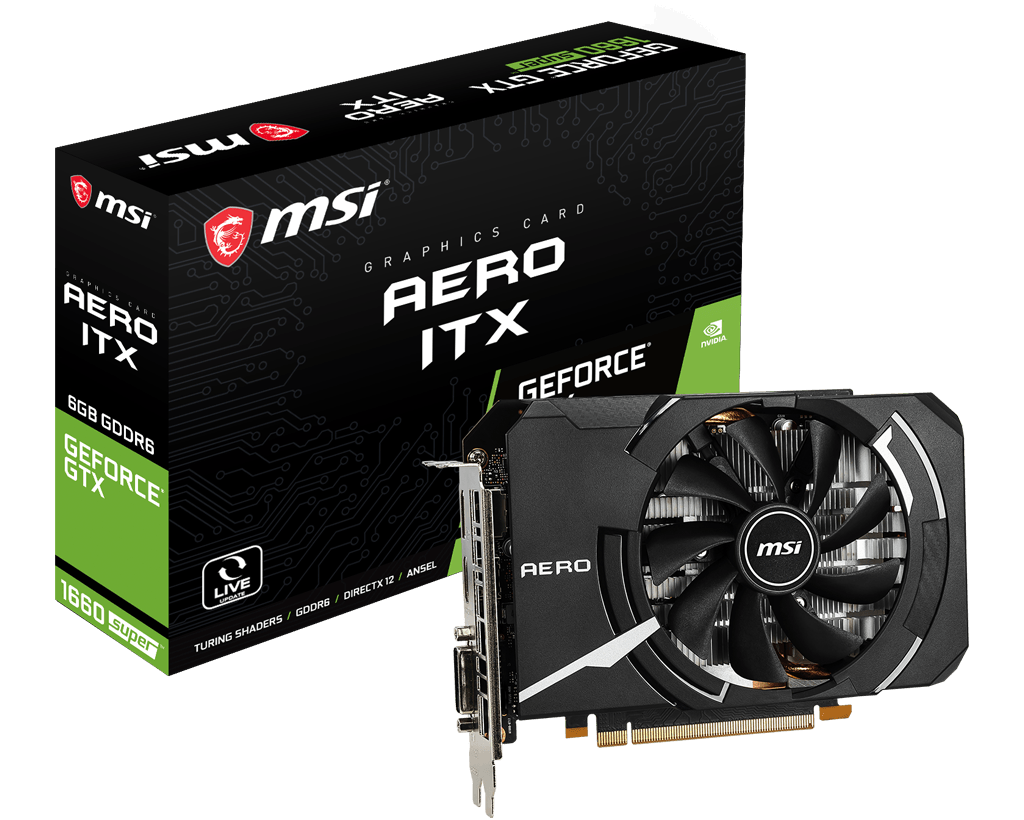 MSI GEFORCE GTX 1660 SUPER DIRECTX 12 AERO ITX OC 6GB GRAPHICS CARD