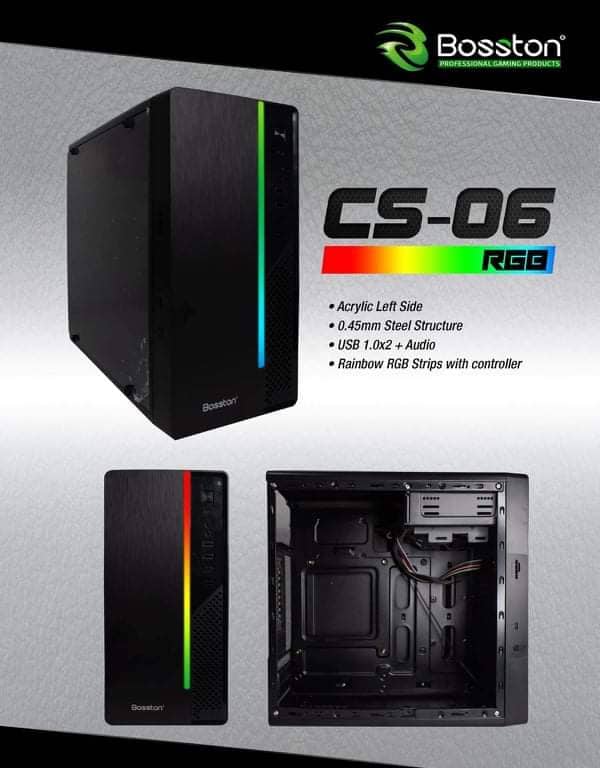 BOSSTON ATX SERIES W/ RGB L375*W170*H336M CS06 CASE