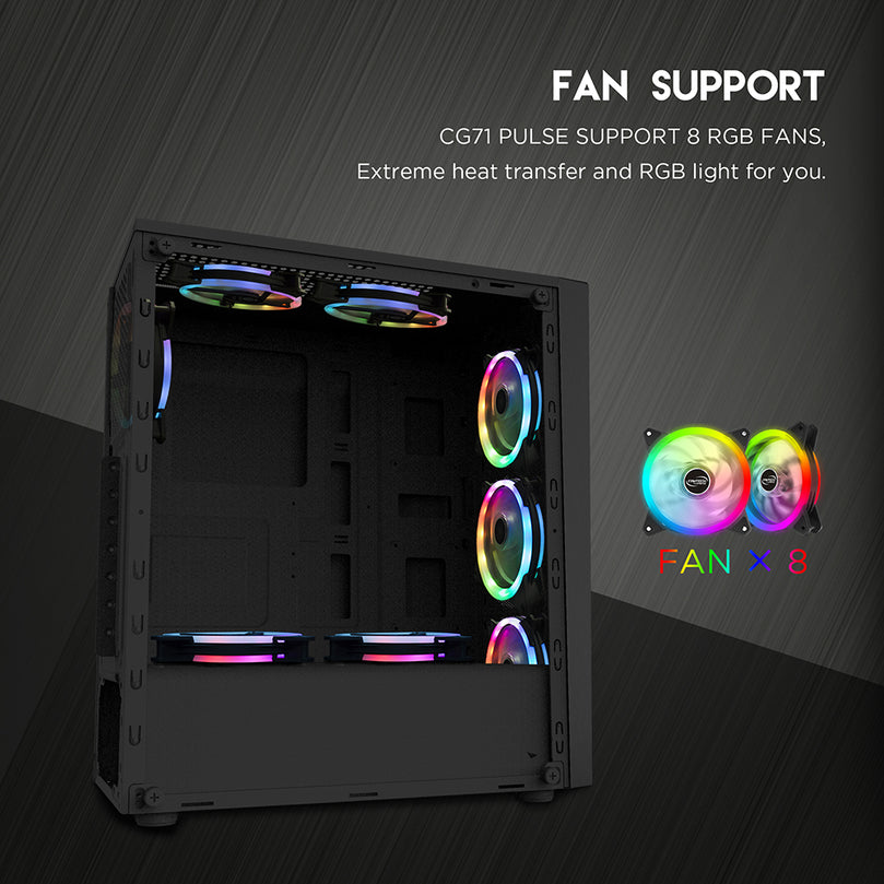 FANTECH PULSE CG71 RGB BLACK MIDDLE TOWER PC CASE