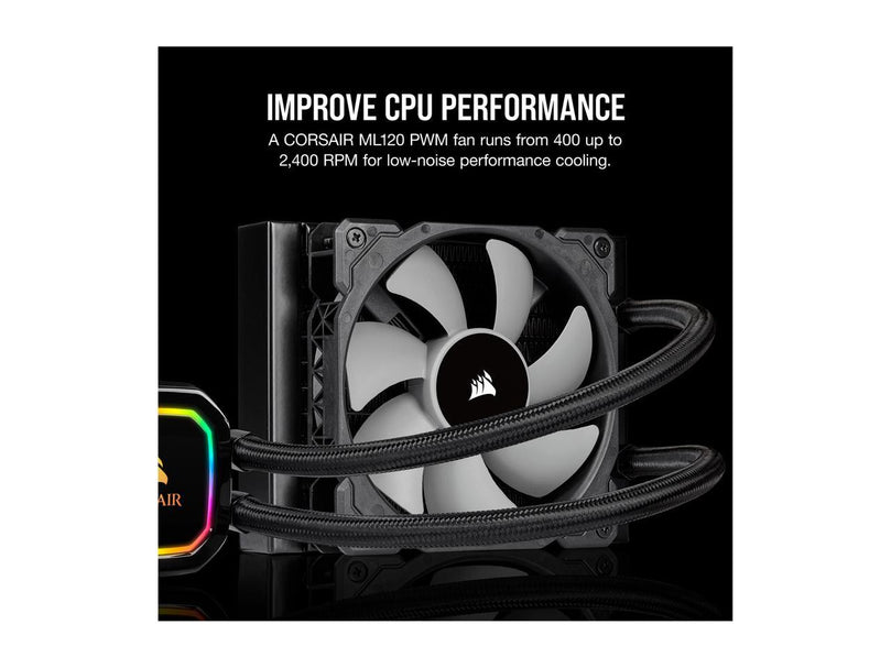 CORSAIR ICUE H60I RGB PRO XT, 120MM RADIATOR, SINGLE 120MM PWM FAN, SOFTWARE CONTROL, LIQUID CPU COOLER