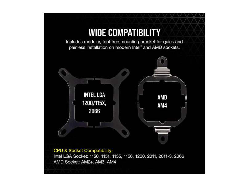 CORSAIR ICUE H60I RGB PRO XT, 120MM RADIATOR, SINGLE 120MM PWM FAN, SOFTWARE CONTROL, LIQUID CPU COOLER