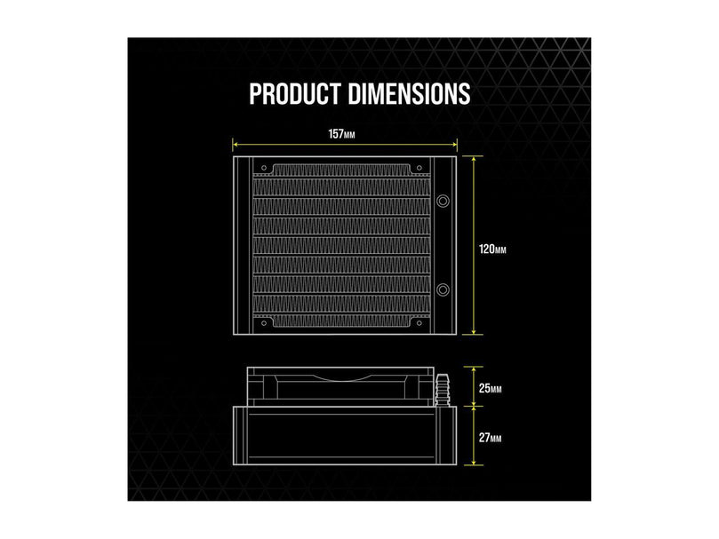 CORSAIR ICUE H60I RGB PRO XT, 120MM RADIATOR, SINGLE 120MM PWM FAN, SOFTWARE CONTROL, LIQUID CPU COOLER