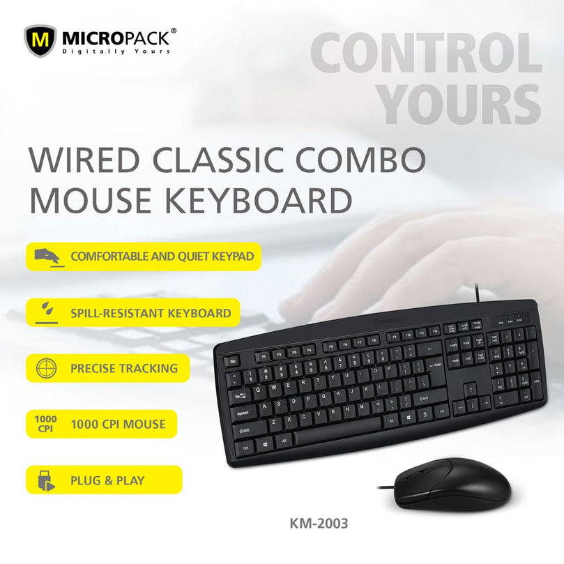 MICROPACK KM2003 KEYBOARD AND MOUSE COMBO