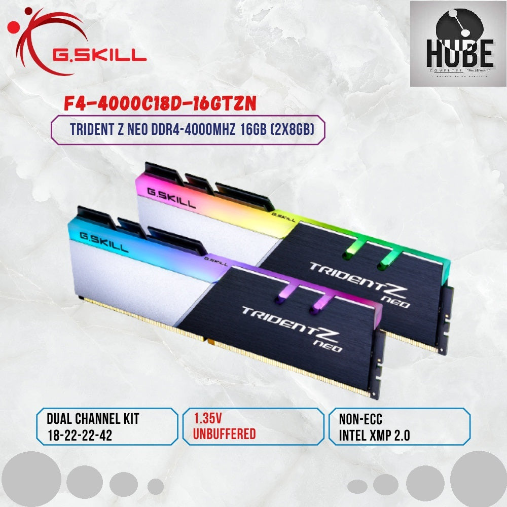 GSKILL TRIDENTZ 16GB (8GBX2) 4000MHZ DDR4 F4-4000C18D-16GTZN DESKTOP MEMORY