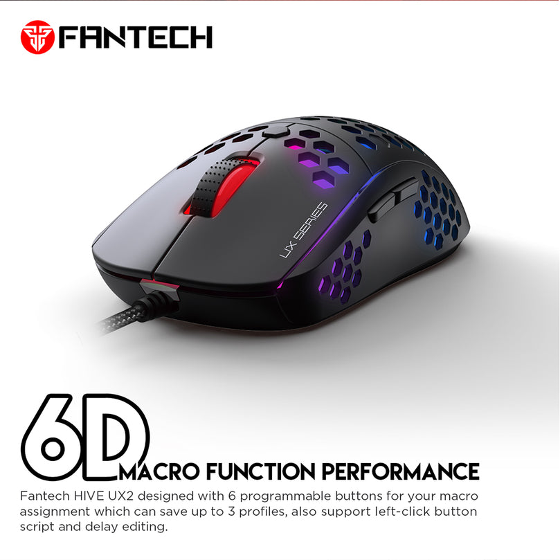 FANTECH HIVE UX2 MACRO RGB MOUSE