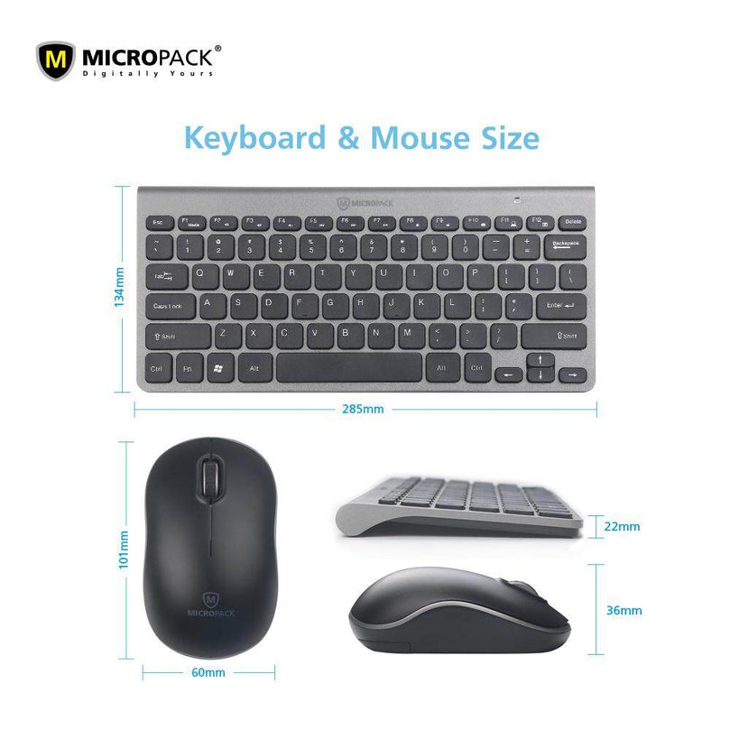 MICROPACK KM-218 WIRELESS MINI KEYBOARD AND MOUSE COMBO