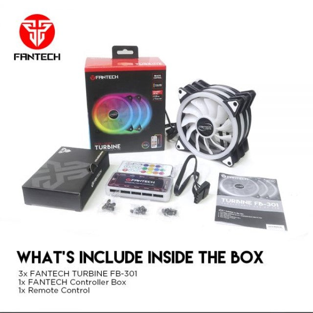 FANTECH FB-301 TURBINE 3IN1 W/ HUB & REMOTE RGB FAN