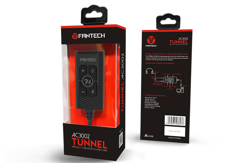 FANTECH AC3002 TUNNEL VIRTUAL 7.1 AUDIO