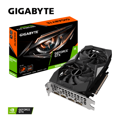 GIGABYTE GEFORCE GTX 1660 SUPER OC 6G GRAPHICS CARD, 2 WINDFORCE FANS, 6GB 192-BIT GDDR6