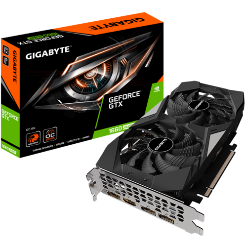 GIGABYTE GEFORCE GTX 1660 SUPER OC 6G GRAPHICS CARD, 2 WINDFORCE FANS, 6GB 192-BIT GDDR6