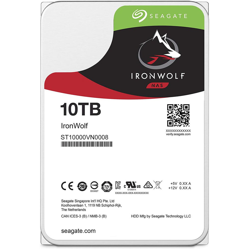 SEAGATE IRONWOLF 10TB ST10000VN0008 3.5-INCH 6GB/S 7200RPM INTERNAL SATA NAS HARD DRIVE